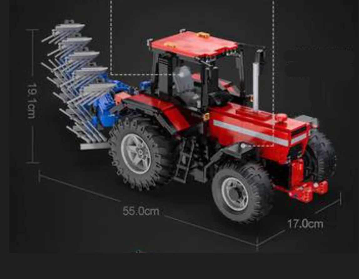 Ferngesteuerter Case IH-Traktor + Pflug mit technischem MOC