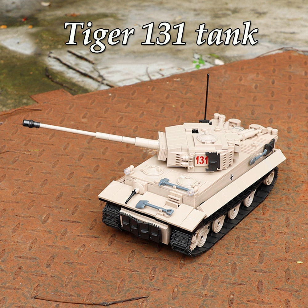 NVOSIYU Char Militaire - Tiger Tank Jeu de Construction avec 2 Figurines,  WW2 Tank, Compatible avec Lego (995 Pièces)
